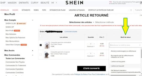 renvoyer un colis shein|Remboursement